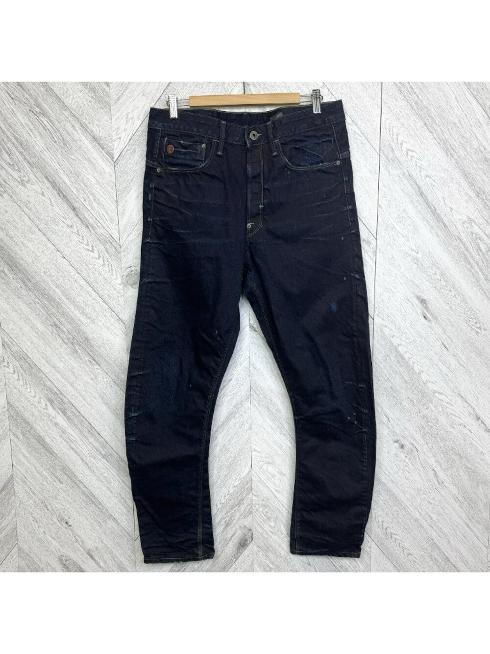 G Star Raw Jeans Mens 32x30 Type C 3D Loose Tapered Button Fly Denim Indigo Blue